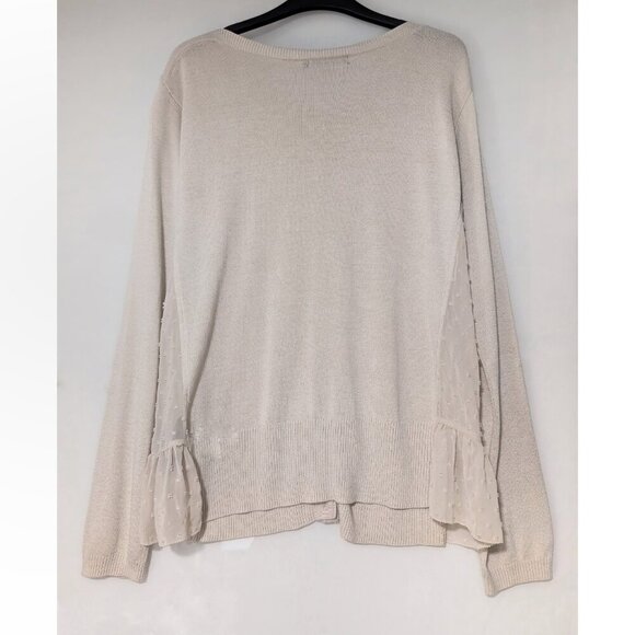 NIC+ZOE  | Side Peplum Cardigan In Cream - Picture 2 of 9